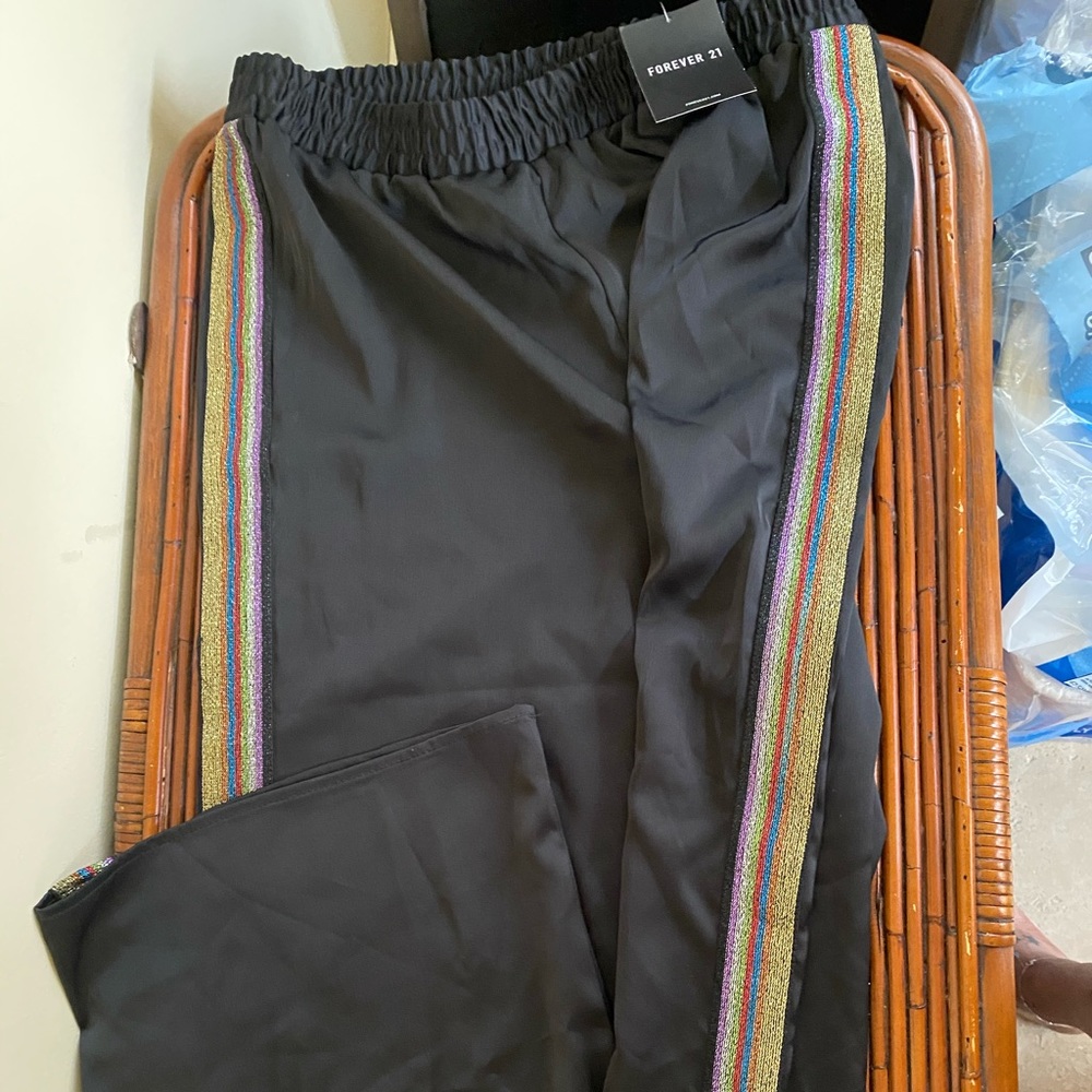Wide leg satin dress slacks